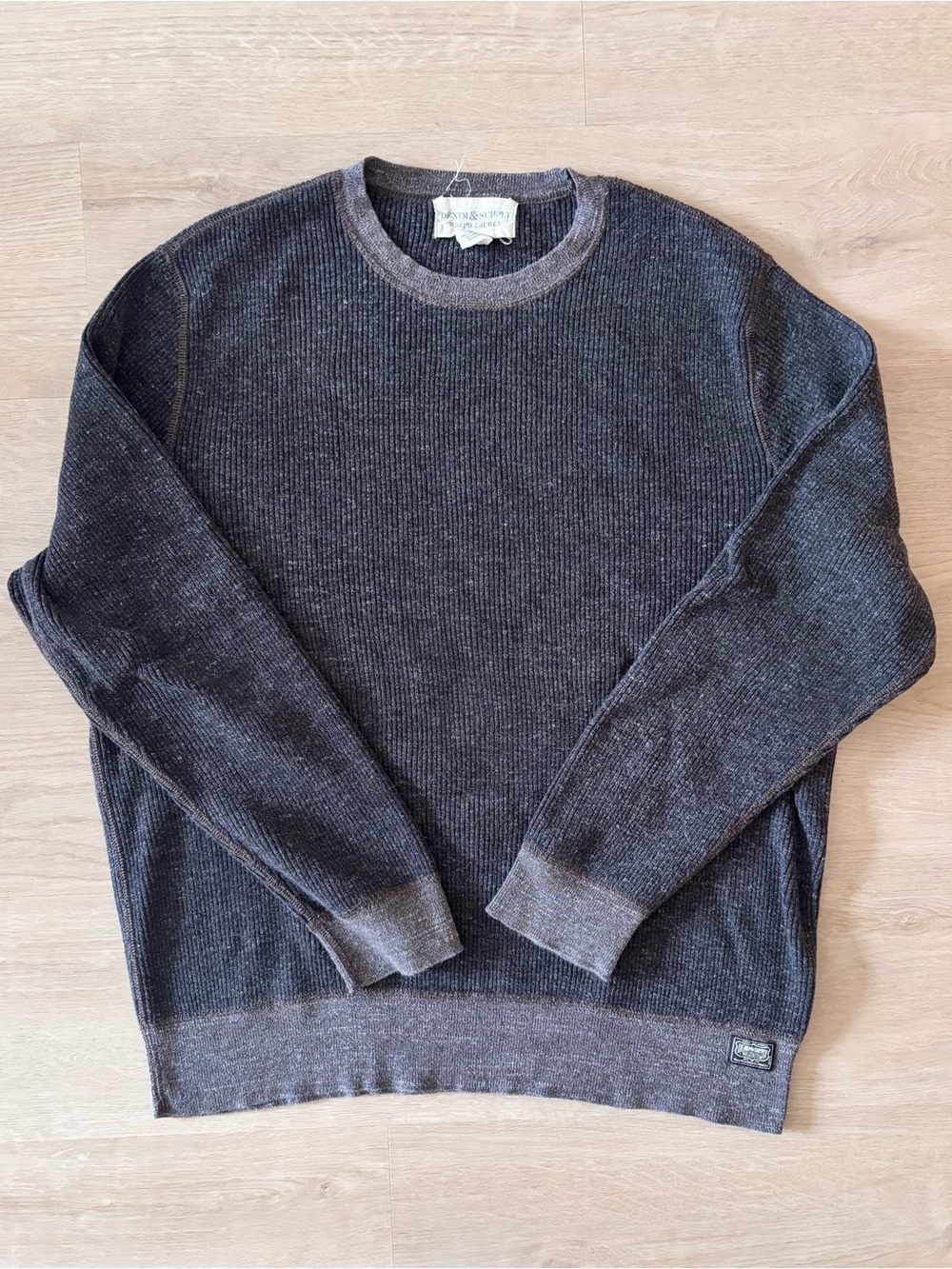Denim Supply Ralph Lauren Sweater Mens XL Long Sleeve Gray Ribbed